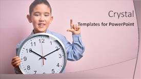  Presentation with minute - Colorful presentation theme enhanced with young-little-boy-kid-holding backdrop and a lemonade colored foreground