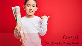  Presentation with destination - Amazing presentation having young-little-boy-kid-looking backdrop and a red colored foreground