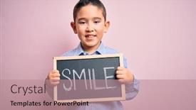  Presentation with teeth - Amazing presentation design having young-little-boy-kid-showing backdrop and a coral colored foreground