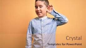  Presentation with hearing - Slides consisting of young-little-boy-kid-wearing background and a yellow colored foreground