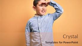  Presentation with far away - Colorful theme enhanced with young-little-boy-kid-wearing backdrop and a yellow colored foreground