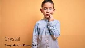  Presentation with elegant - Beautiful slide deck featuring young-little-boy-kid-wearing backdrop and a coral colored foreground