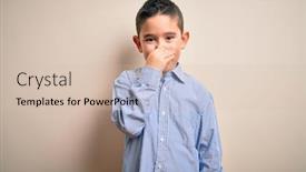  Presentation with breath - PPT theme featuring young-little-boy-kid-wearing background and a soft green colored foreground