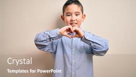  Presentation with romantic love - Presentation consisting of young-little-boy-kid-wearing background and a coral colored foreground