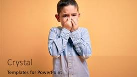  Presentation with breath - Cool new presentation design with young-little-boy-kid-wearing backdrop and a gold colored foreground