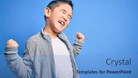  Presentation with sport blue - Slides with young-little-boy-kid-wearing background and a light blue colored foreground