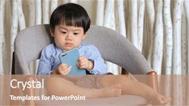  Presentation with retail smart phone - Presentation featuring young little boy using smart background and a  colored foreground