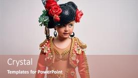  Presentation with spanish - Beautiful slide set featuring young-little-caucasian-kid-girl backdrop and a coral colored foreground