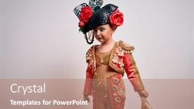  Presentation with carnival - Slide set with young-little-caucasian-kid-girl background and a coral colored foreground