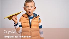  Presentation with imagination - Presentation consisting of young-little-caucasian-kid-having background and a coral colored foreground