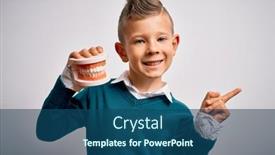  Presentation with dental prosthesis - Amazing presentation design having young-little-caucasian-kid-holding backdrop and a ocean colored foreground