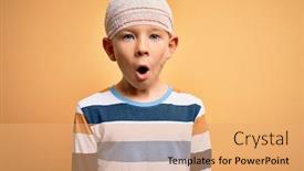  Presentation with yellow medical - PPT theme enhanced with young-little-caucasian-kid-injured background and a coral colored foreground