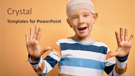  Presentation with yellow medical - PPT theme featuring young-little-caucasian-kid-injured background and a coral colored foreground