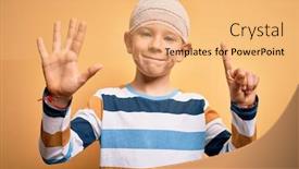  Presentation with yellow medical - Cool new slide deck with young-little-caucasian-kid-injured backdrop and a yellow colored foreground