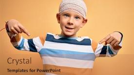  Presentation with yellow medical - Presentation theme featuring young-little-caucasian-kid-injured background and a coral colored foreground