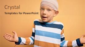  Presentation with yellow medical - PPT theme with young-little-caucasian-kid-injured background and a coral colored foreground