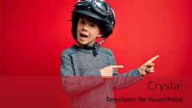  Presentation with vintage motorcycle - Beautiful slides featuring young-little-caucasian-kid-wearing backdrop and a crimson colored foreground