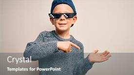  Presentation with internet - Beautiful presentation featuring young-little-caucasian-kid-wearing backdrop and a dark gray colored foreground