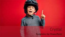  Presentation with vintage motorcycle - Audience pleasing slide deck consisting of young-little-caucasian-kid-wearing backdrop and a crimson colored foreground