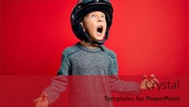  Presentation with vintage motorcycle - Slide set featuring young-little-caucasian-kid-wearing background and a crimson colored foreground