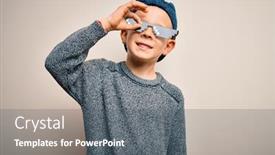  Presentation with happy life - Amazing slide set having young-little-caucasian-kid-wearing backdrop and a gray colored foreground