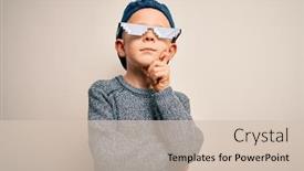  Presentation with internet - Presentation theme consisting of young-little-caucasian-kid-wearing background and a soft green colored foreground