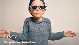 Presentation with internet - Presentation design with young-little-caucasian-kid-wearing background and a gray colored foreground