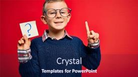  Presentation with glasses - Colorful presentation theme enhanced with young-little-caucasian-kid-wearing backdrop and a navy blue colored foreground