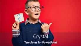  Presentation with glasses - Cool new PPT layouts with young-little-caucasian-kid-wearing backdrop and a navy blue colored foreground