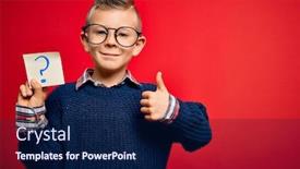  Presentation with glasses - Slide deck consisting of young-little-caucasian-kid-wearing background and a navy blue colored foreground