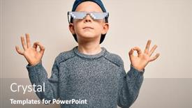  Presentation with internet - Amazing slides having young-little-caucasian-kid-wearing backdrop and a gray colored foreground