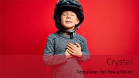  Presentation with vintage motorcycle - Audience pleasing slide deck consisting of young-little-caucasian-kid-wearing backdrop and a crimson colored foreground