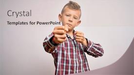  Presentation with angry kid - Slides consisting of young-little-caucasian-kid background and a lemonade colored foreground