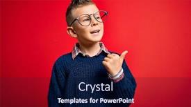  Presentation with blue eyes - Cool new slides with young-little-caucasian-kid backdrop and a navy blue colored foreground