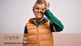  Presentation with winter blue - Beautiful PPT layouts featuring young-little-caucasian-kid backdrop and a coral colored foreground