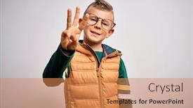  Presentation with winter blue - PPT layouts enhanced with young-little-caucasian-kid background and a coral colored foreground