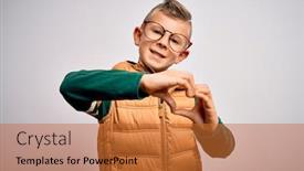  Presentation with winter blue - PPT theme consisting of young-little-caucasian-kid background and a red colored foreground