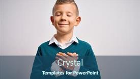  Presentation with blue eyes - Audience pleasing theme consisting of young-little-caucasian-kid backdrop and a ocean colored foreground