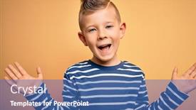  Presentation with nautical - PPT theme consisting of young-little-caucasian-kid background and a ocean colored foreground