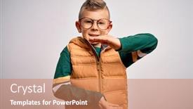  Presentation with winter blue - Amazing slides having young-little-caucasian-kid backdrop and a coral colored foreground