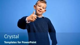  Presentation with winter blue - Beautiful slide deck featuring young-little-caucasian-kid backdrop and a ocean colored foreground