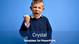  Presentation with anger kid - Audience pleasing PPT theme consisting of young-little-caucasian-kid backdrop and a ocean colored foreground