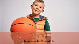  Presentation with ball sports - Theme consisting of young-little-caucasian-sports-kid background and a red colored foreground
