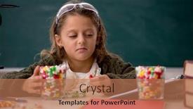  Presentation with drugs - Slide set enhanced with young-little-girl-chemist background and a coral colored foreground