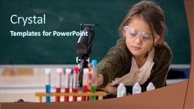  Presentation with drugs - PPT layouts enhanced with young-little-girl-chemist background and a ocean colored foreground