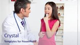  Presentation with inhaler - Beautiful PPT theme featuring young little girl using asthma backdrop and a sky blue colored foreground