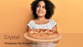  Presentation with afro - PPT theme consisting of young-little-girl-with-afro background and a coral colored foreground