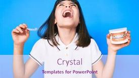  Presentation with orthodontic - Colorful presentation theme enhanced with young-little-girl-with-bang backdrop and a sky blue colored foreground