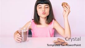  Presentation with kiss - Colorful slides enhanced with young-little-girl-with-bang backdrop and a lemonade colored foreground