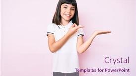  Presentation with sportswear - Amazing slides having young-little-girl-with-bang backdrop and a pink colored foreground